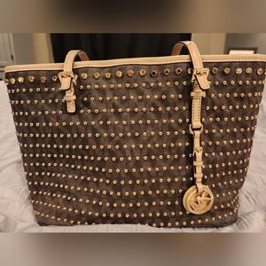 Micheal kors Studded Brown - gold tote - shoulder bag. RARE COLLECTION! Tags on